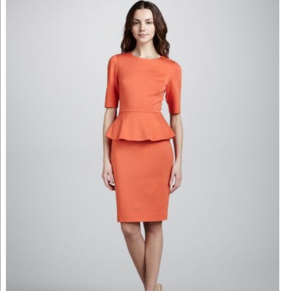 Trina Turk Orange Trophie Peplum Dress